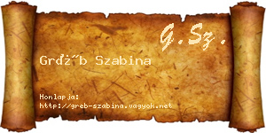 Gréb Szabina névjegykártya
